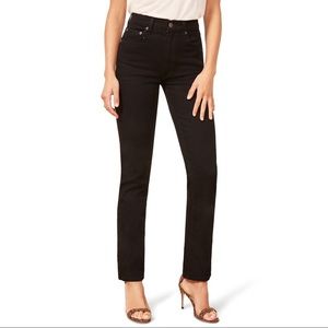 Reformation Liza High Straight Black Jeans